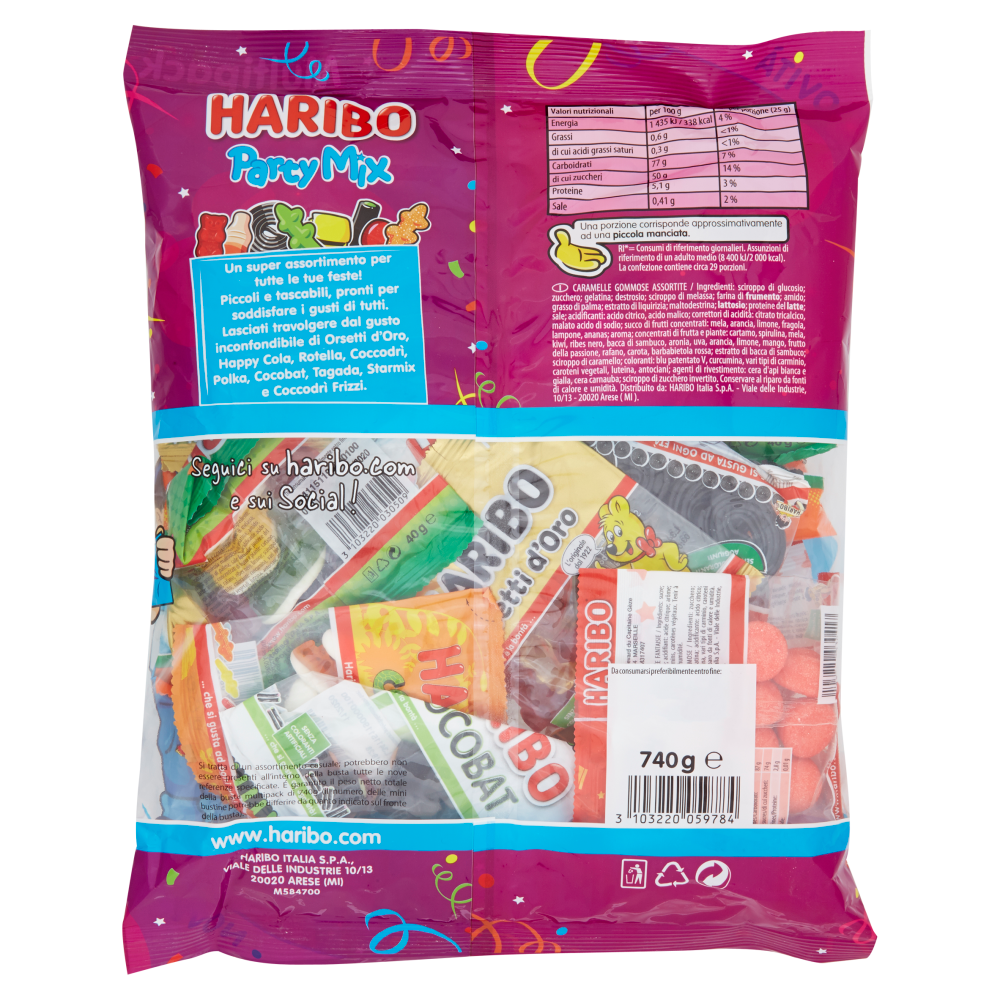 Haribo Party Mix 17 Mini Bustine 740 g