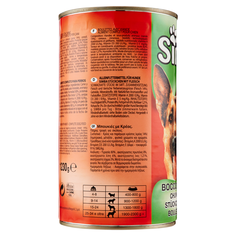 Simba Bocconi con Carne 1230 g