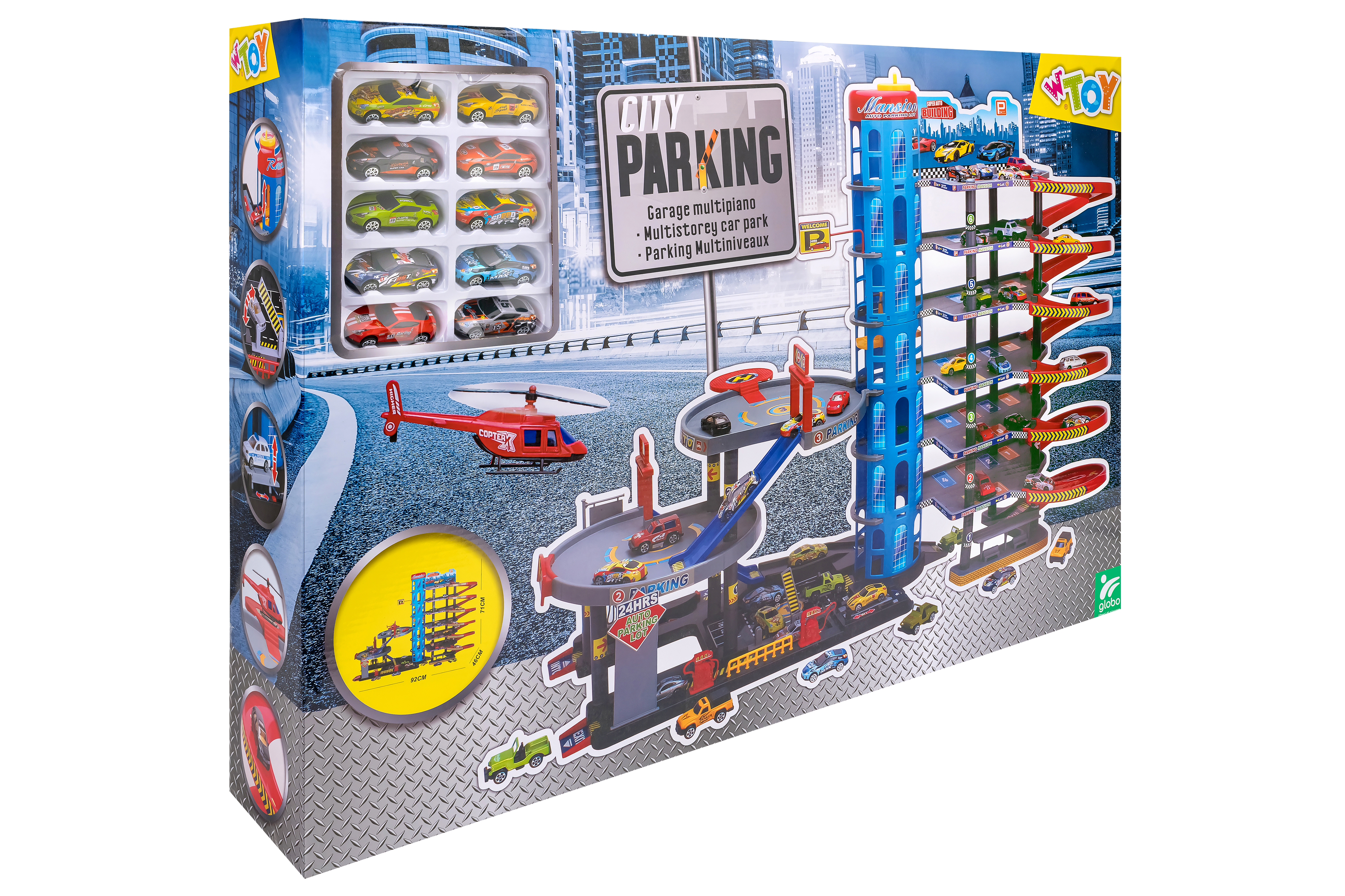 W'Toy Garage 7 piani con veicoli die-cast