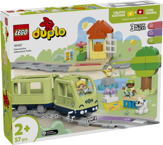 LEGO DUPLO 10427 Treno d&rsquo;Avventura Interattivo, Giochi per Bambini e Bambine da 2+ con Mattoncini Multifunzione, Idea Regalo