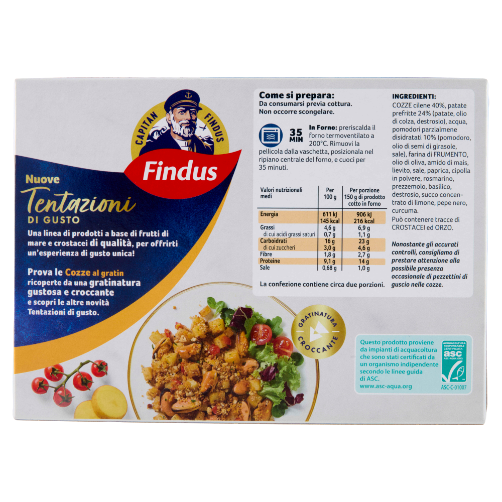 Capitan Findus Tentazioni di Gusto Cozze al Gratin 300 g