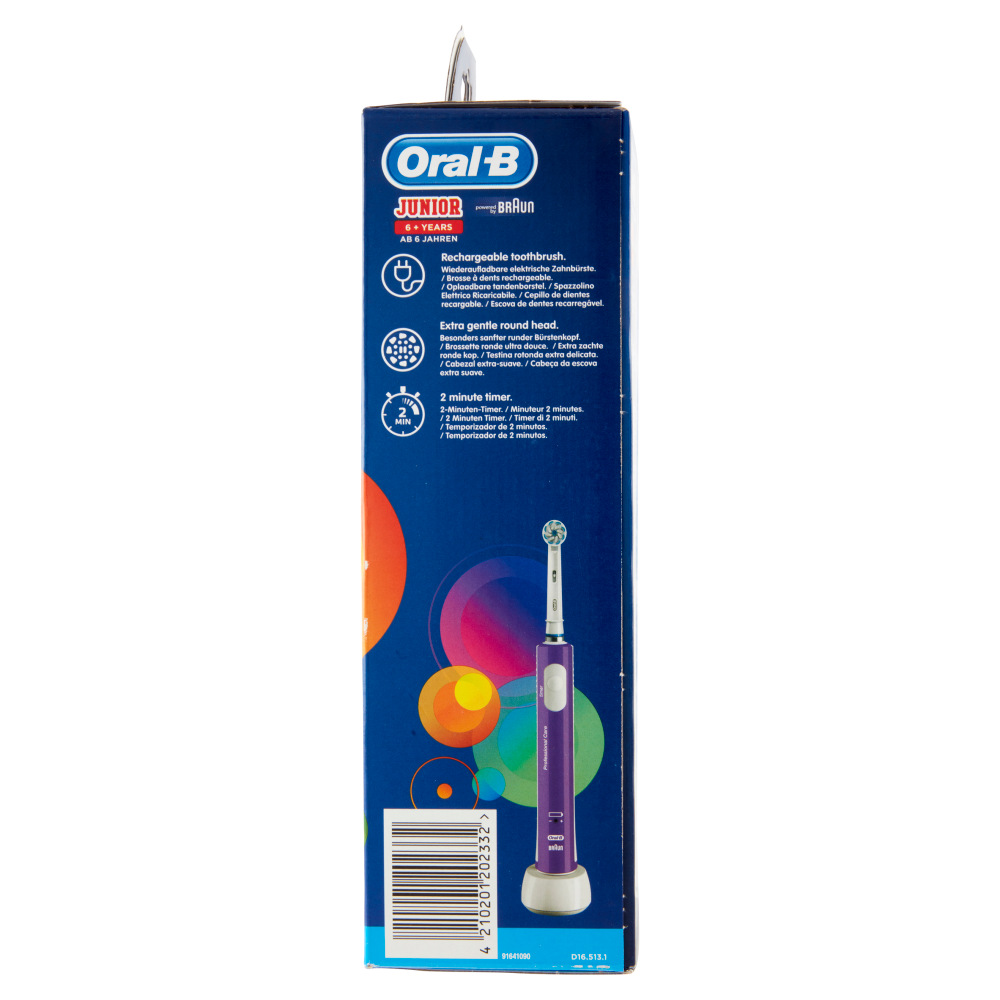 Oral-B Power Spazzolino Elettrico Ricaricabile Junior +6 anni, Viola