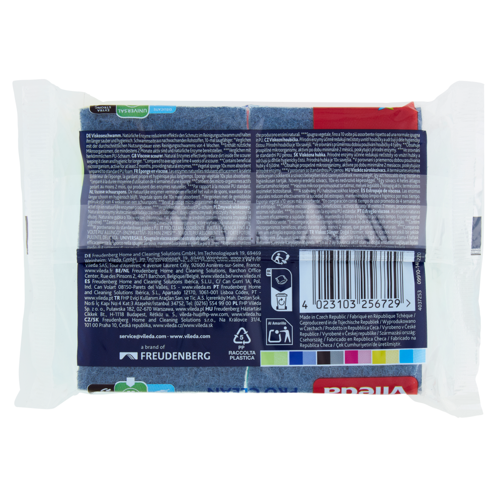 Vileda Pro Clean Absorbent Spugna Abrasiva 2 pz
