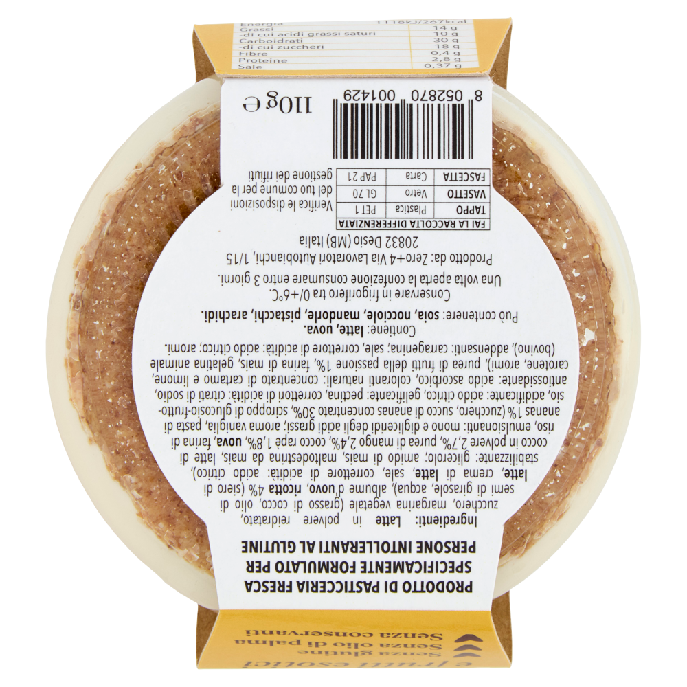 Senza Peccato Cheesecake cocco e frutti esotici 110 g