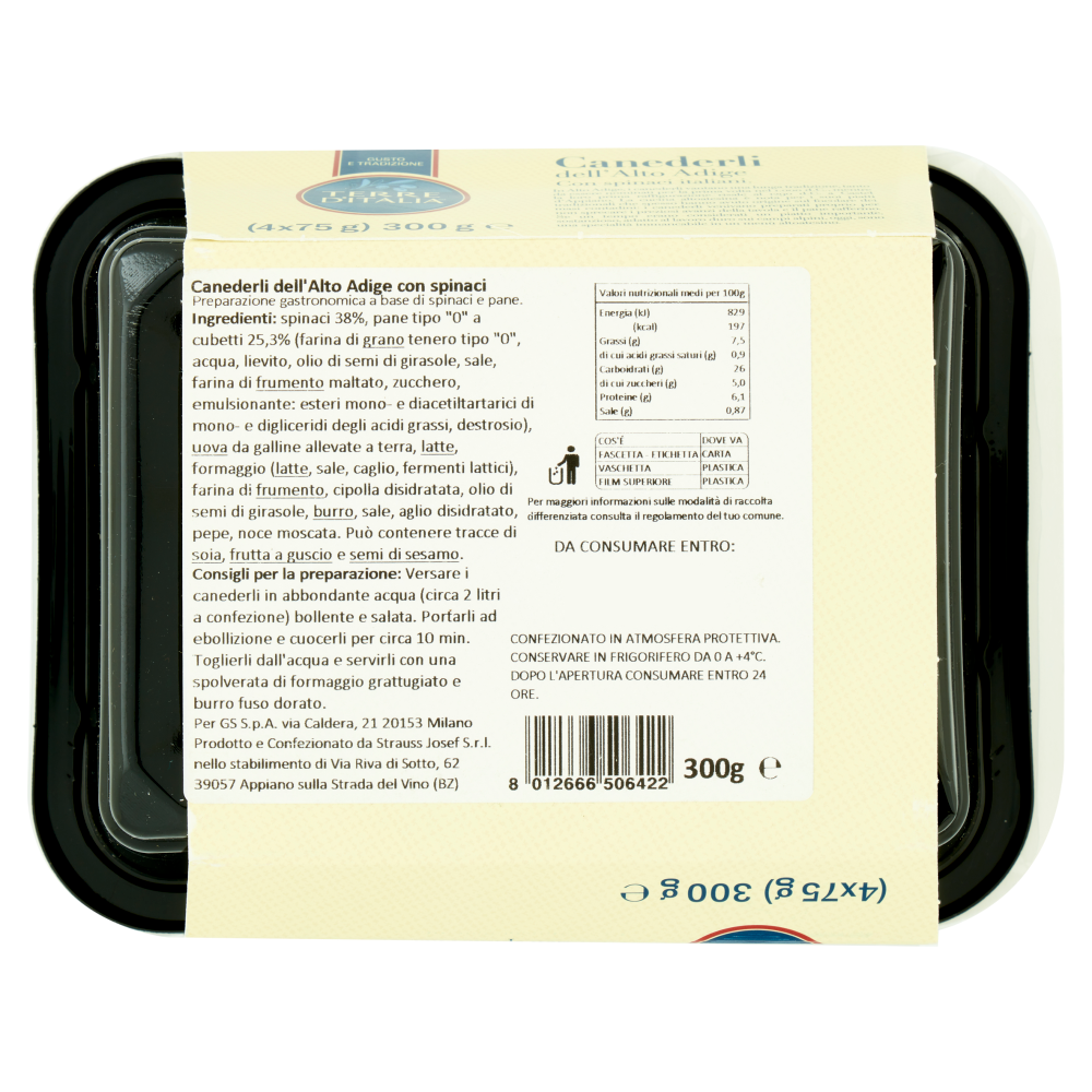 Terre d'Italia Canederli dell'Alto Adige 4 x 75 g