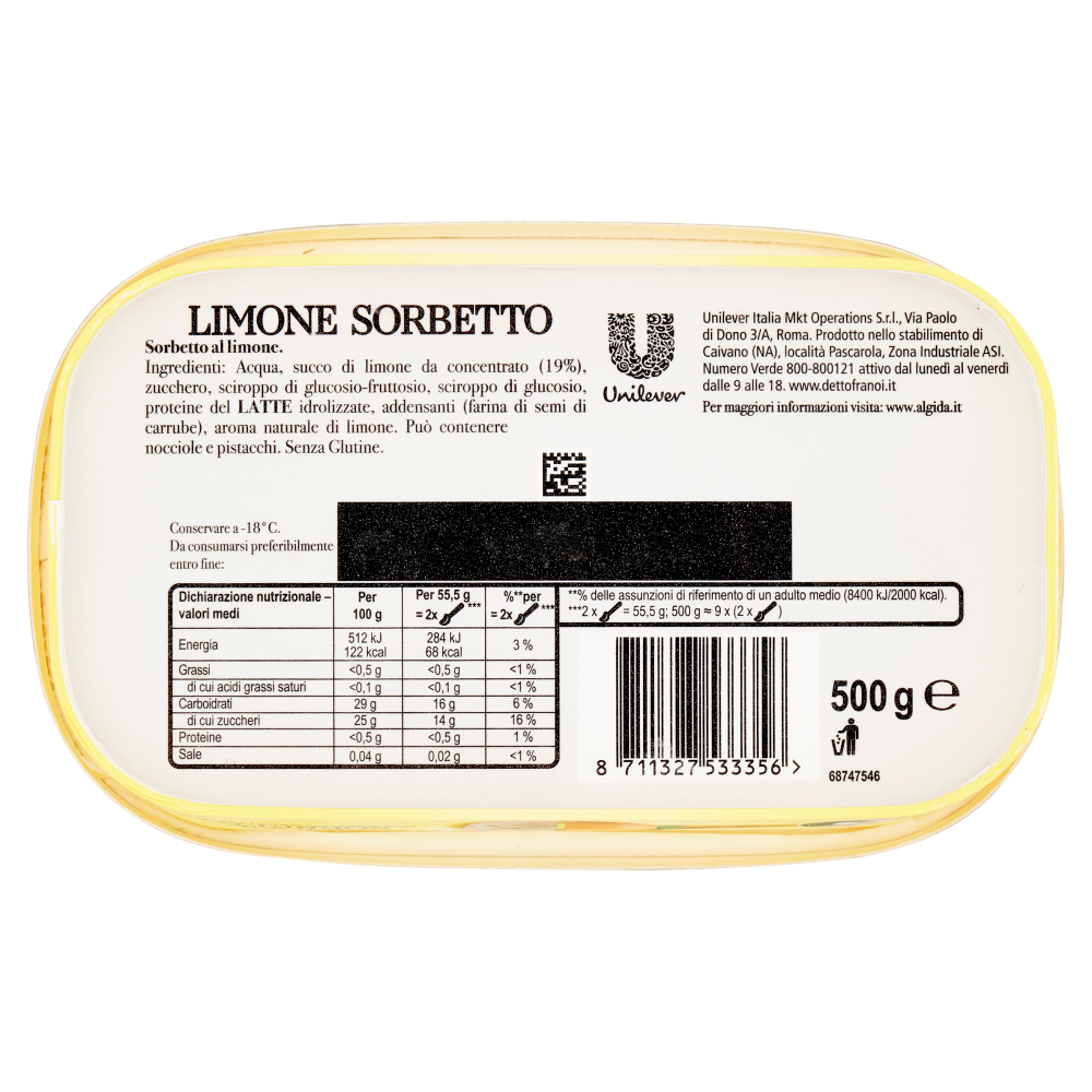 Carte D'Or Limone Sorbetto 500 g
