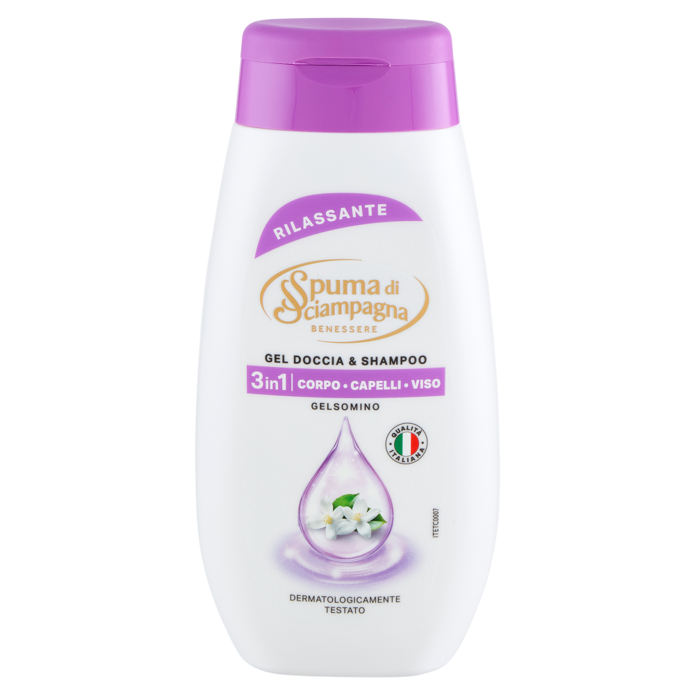 Spuma di Sciampagna Benessere Gel Doccia & Shampoo Rilassante Gelsomino 250 ml