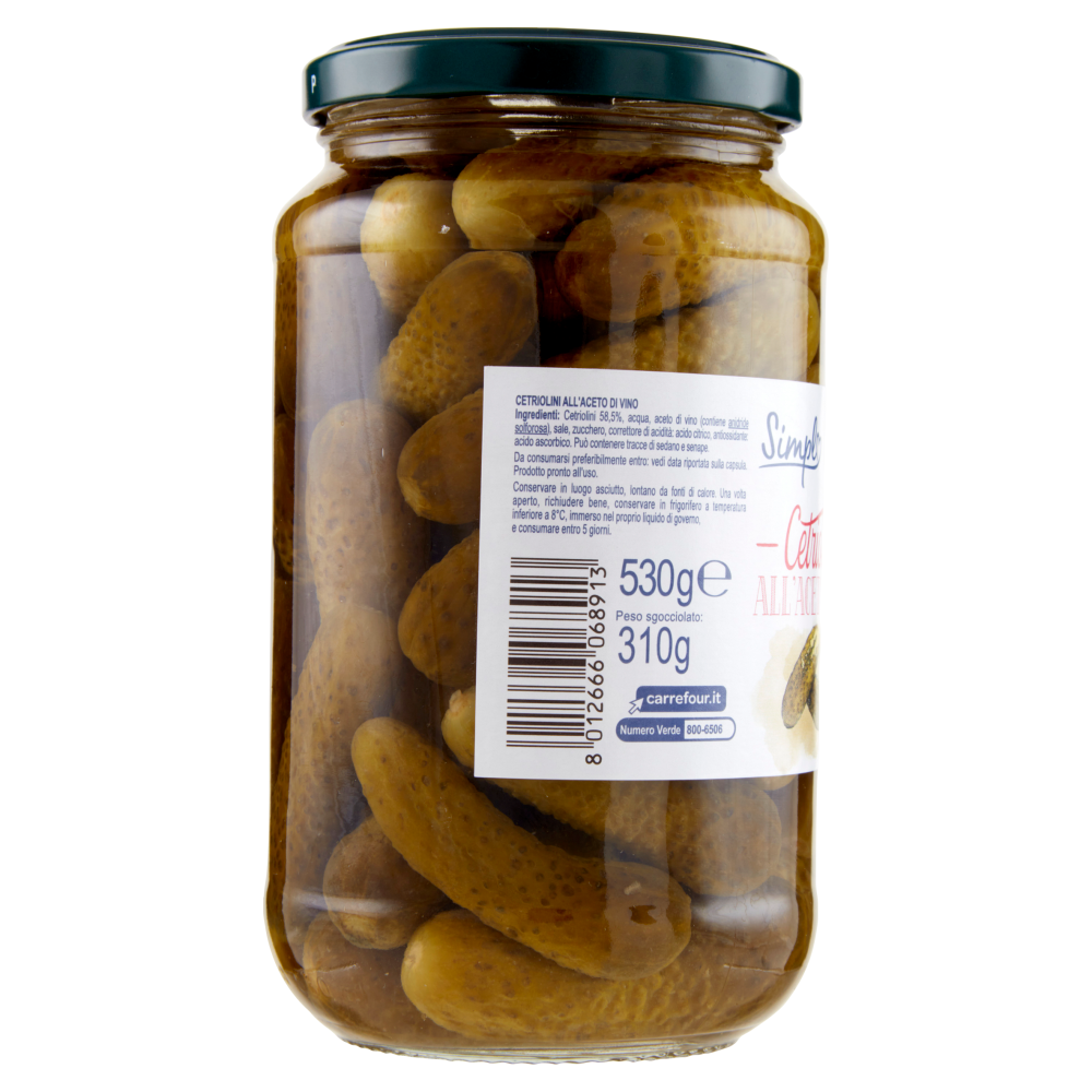 Simpl Cetriolini all'Aceto di Vino 530 g