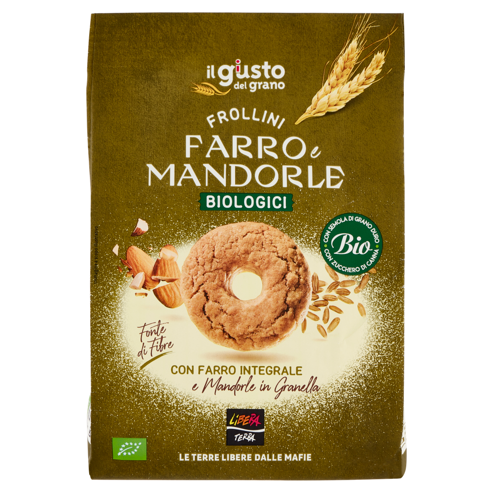 Libera Terra il giusto gusto del grano Frollini Farro e Mandorle Biologici 300 g
