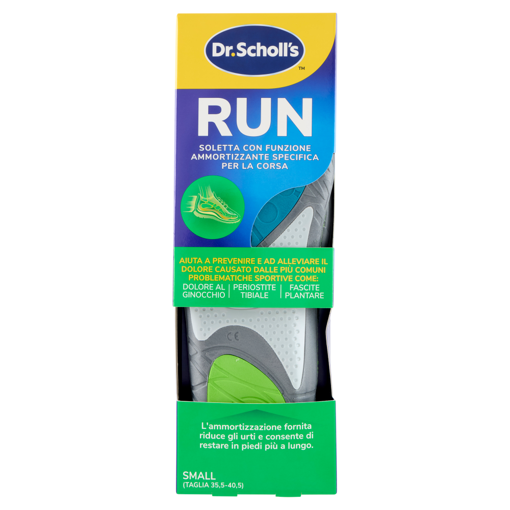 Dr.Scholl's Run Soletta con Funzione Ammortizzante Specifica per la Corsa Small (Taglia 35,5-40,5)