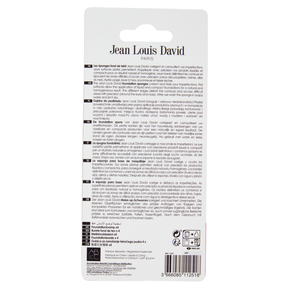 Jean Louis David Urban Beauty Spugna Fondotinta 4 pz