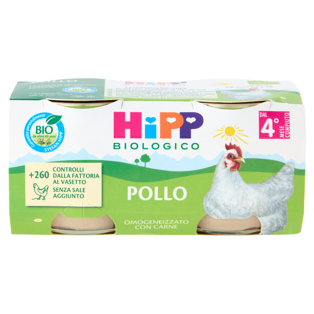 HiPP Biologico Pollo Omogeneizzato con Carne 2 x 80 g