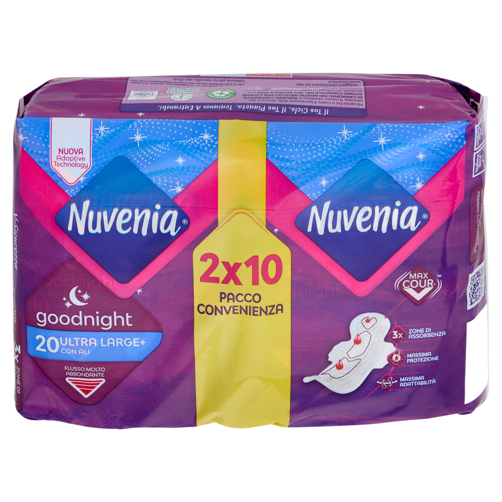 Nuvenia goodnight Ultra Large+ con Ali 2 x 10 pz