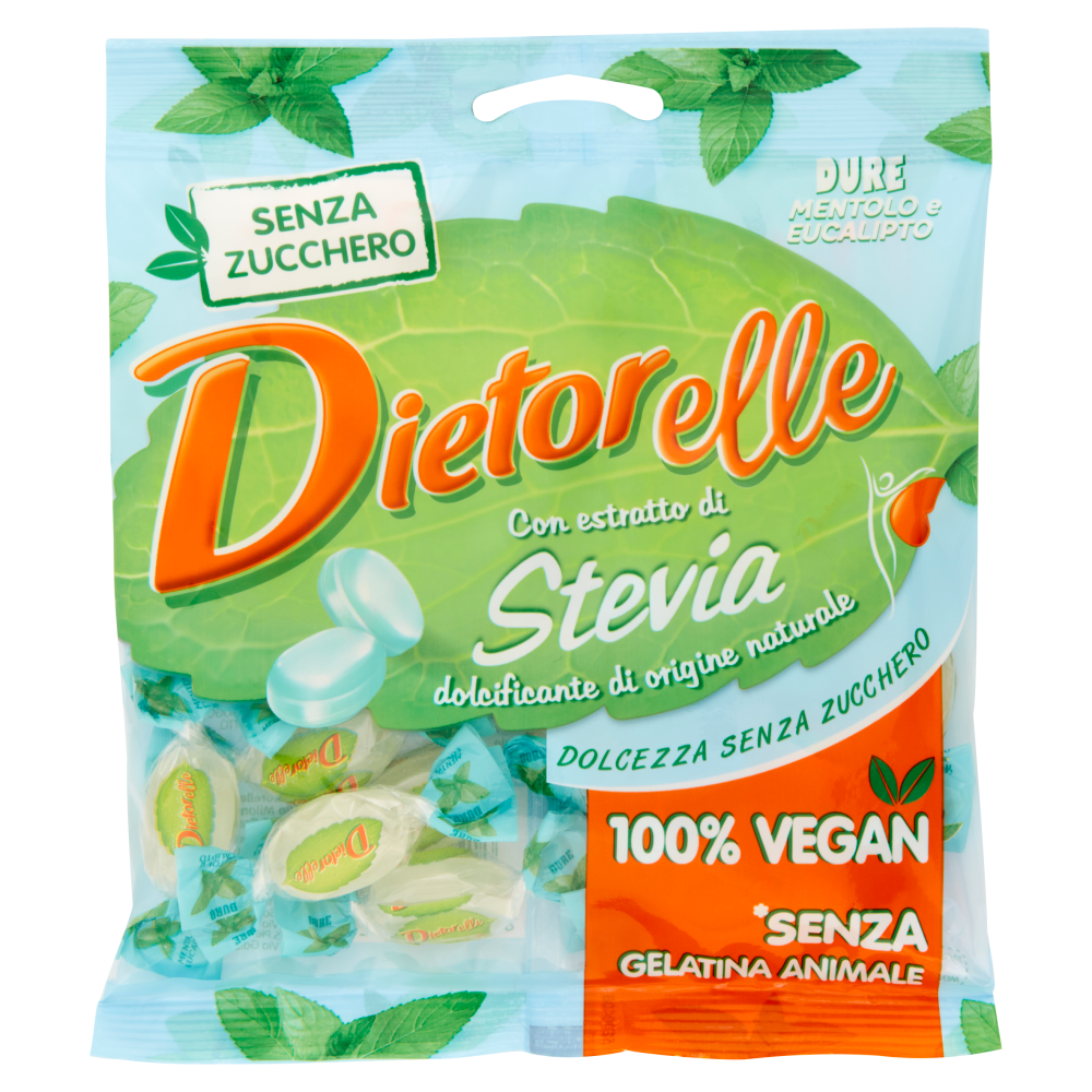 Dietorelle con estratto di Stevia Dure Mentolo e Eucalipto 70 g