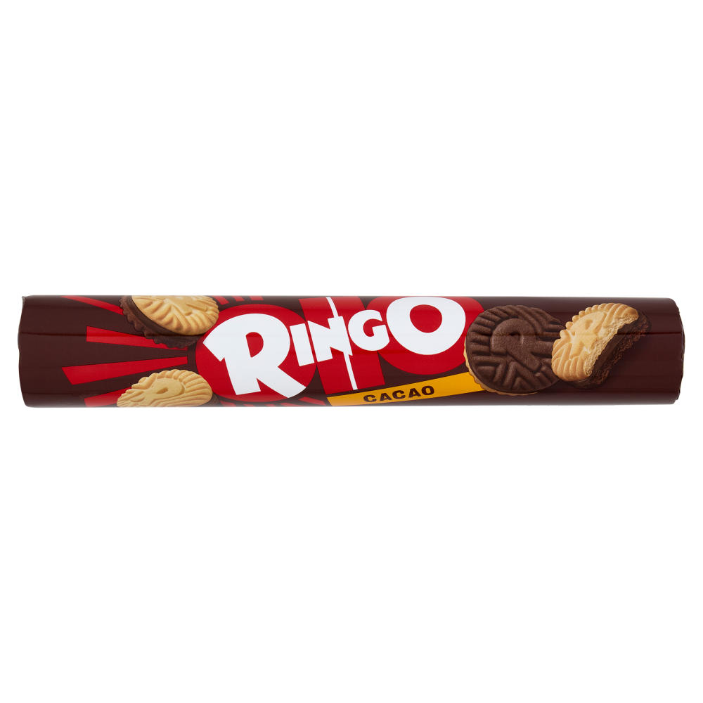 Ringo Cacao Biscotti Farciti con Crema Cacao Snack Merenda Tubo, 165g