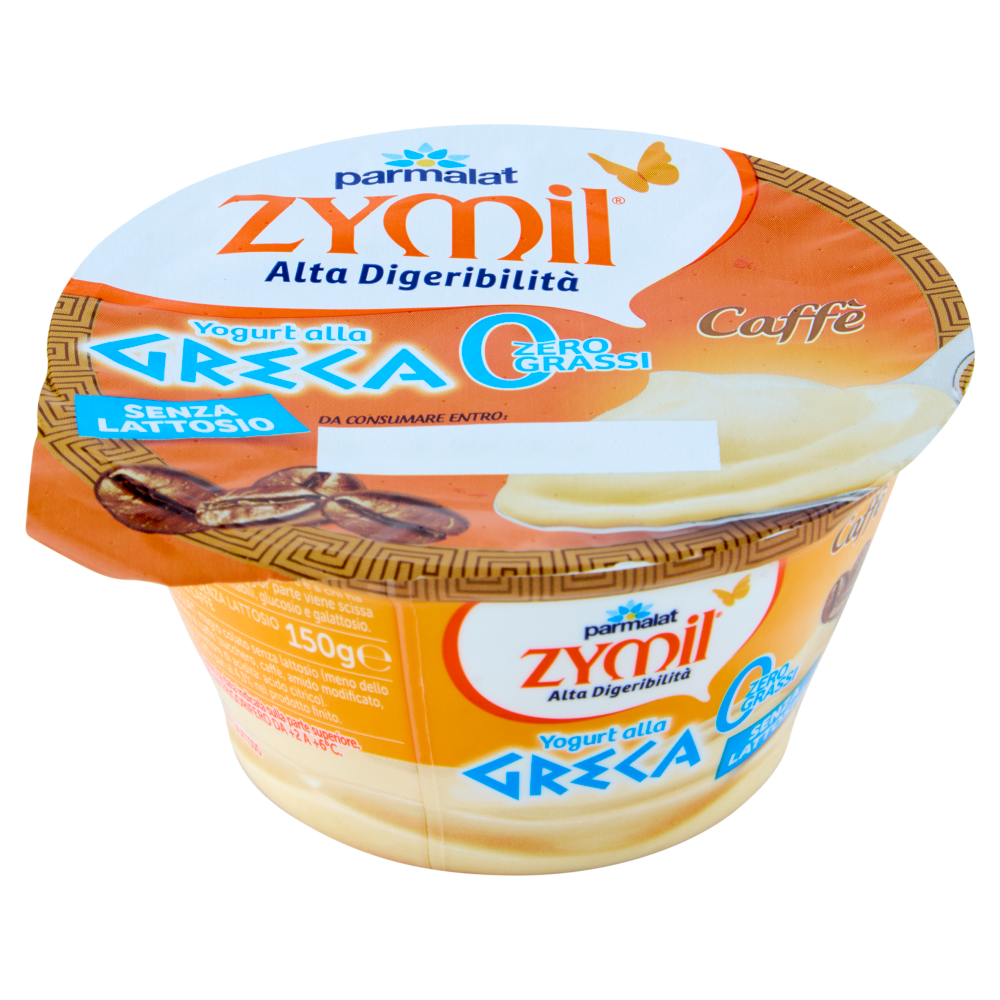 ZYMIL Alta Digeribilit&agrave; Senza Lattosio Yogurt alla Greca Zero Grassi Caff&egrave; 150g