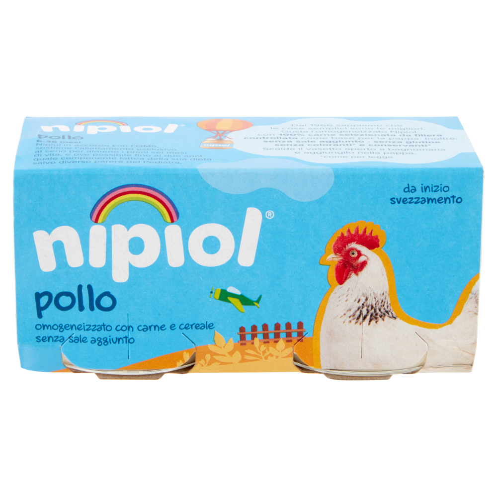 nipiol pollo omogeneizzato con carne e cereale 2 x 80 g