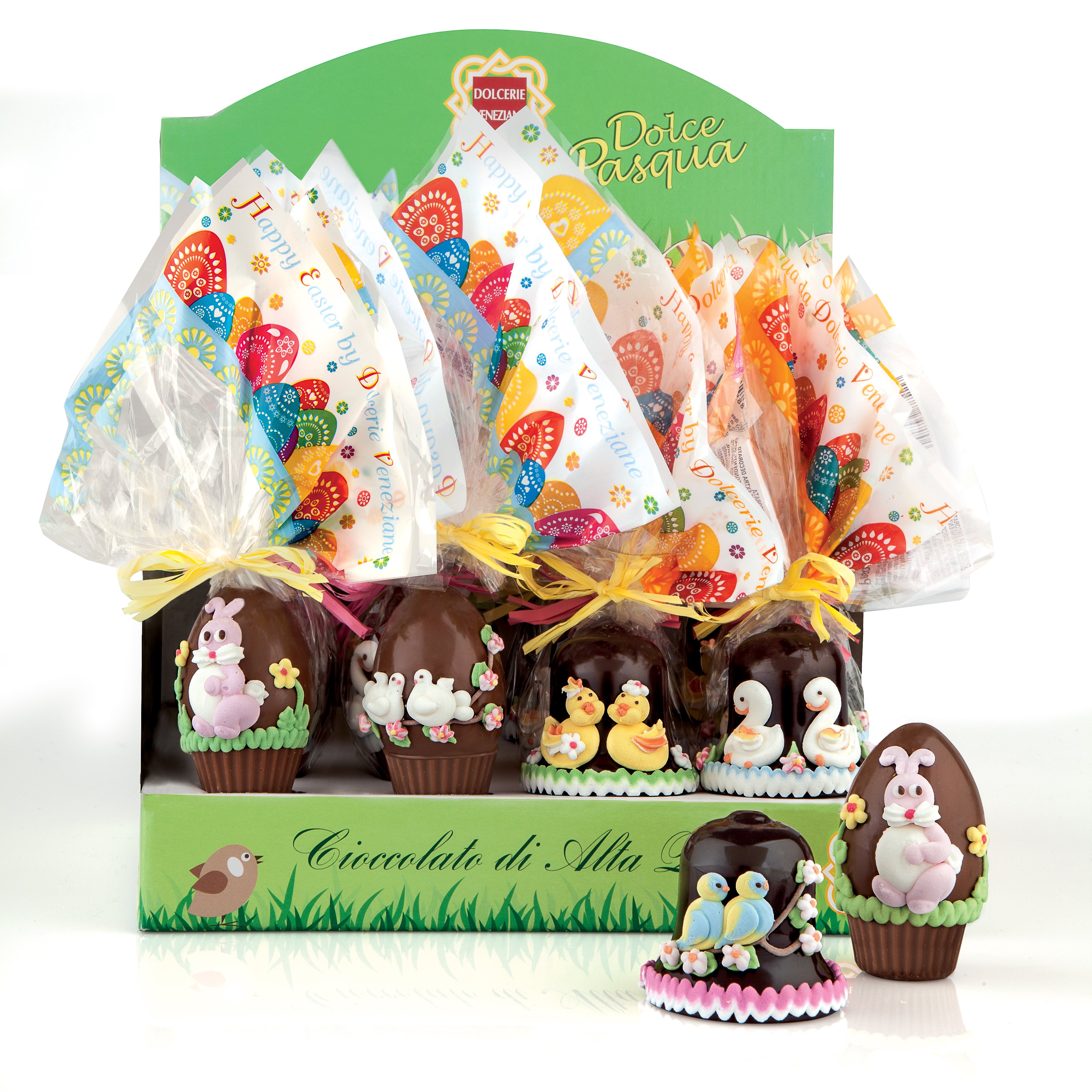 Ovetti di finissimo cioccolato al latte decorati 40g