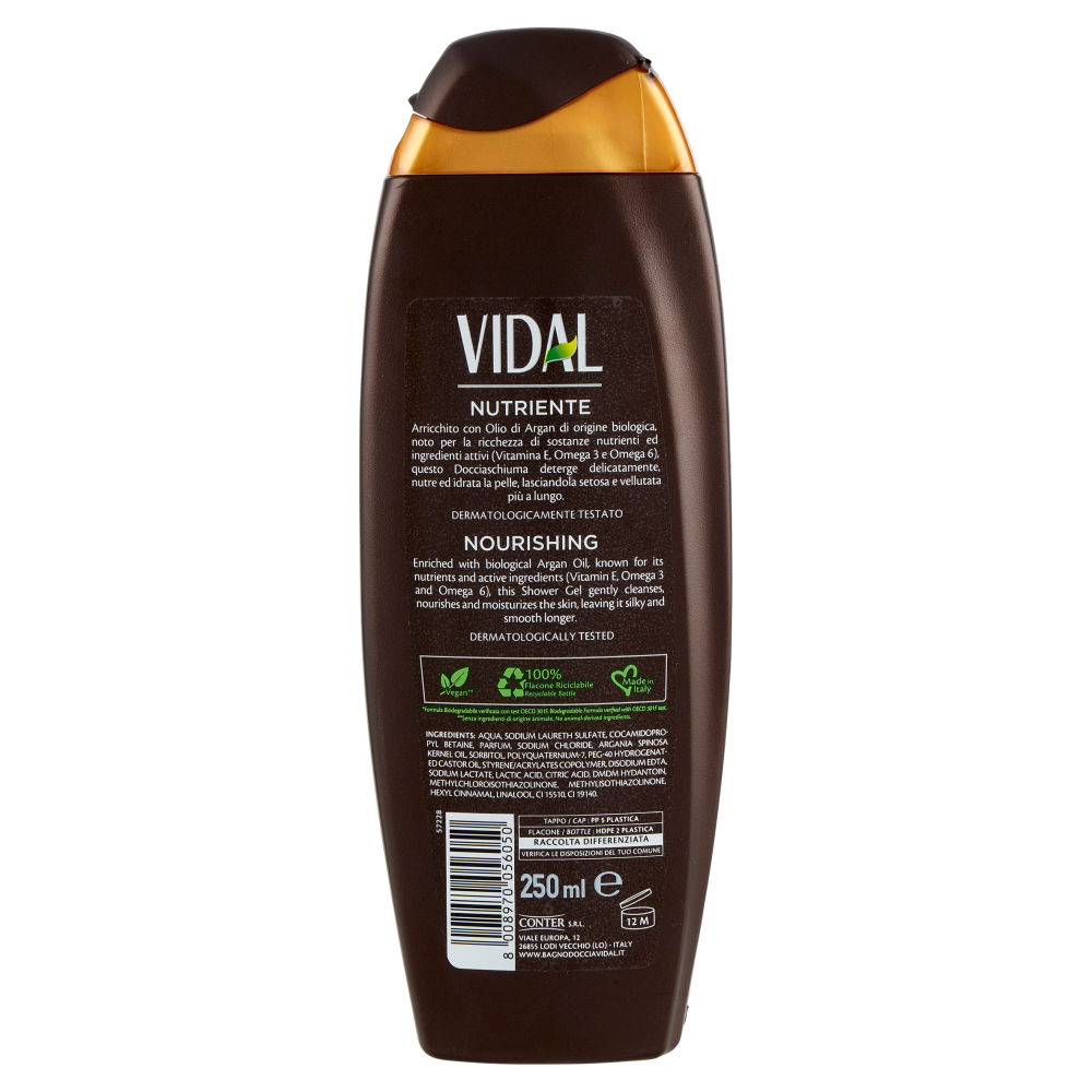 Vidal Argan Oil Docciaschiuma Olio di Argan Biologico 250 ml
