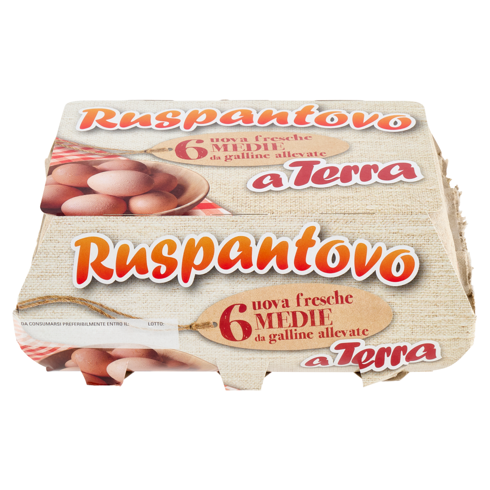 Ruspantovo 6 uova fresche Medie da galline allevate a Terra