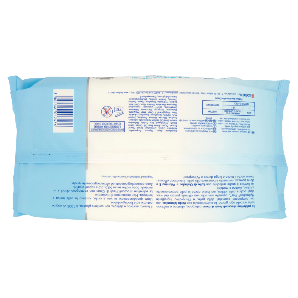 Fresh & Clean con Acido Ialuronico Salviettine Struccanti Viso e Occhi Pelli Normali e Miste 48 pz