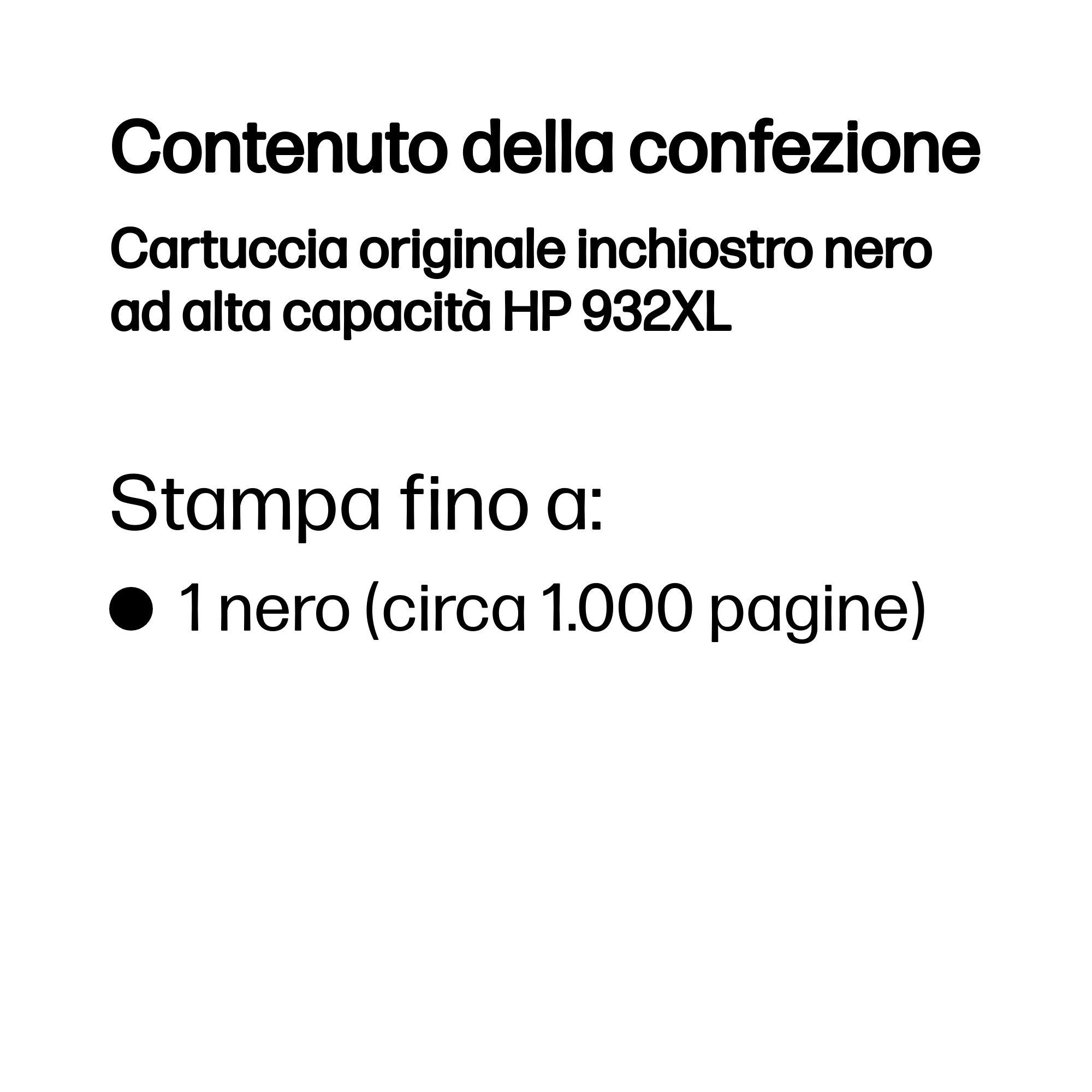 HP Cartuccia originale inchiostro nero ad alta capacit&agrave; 932XL