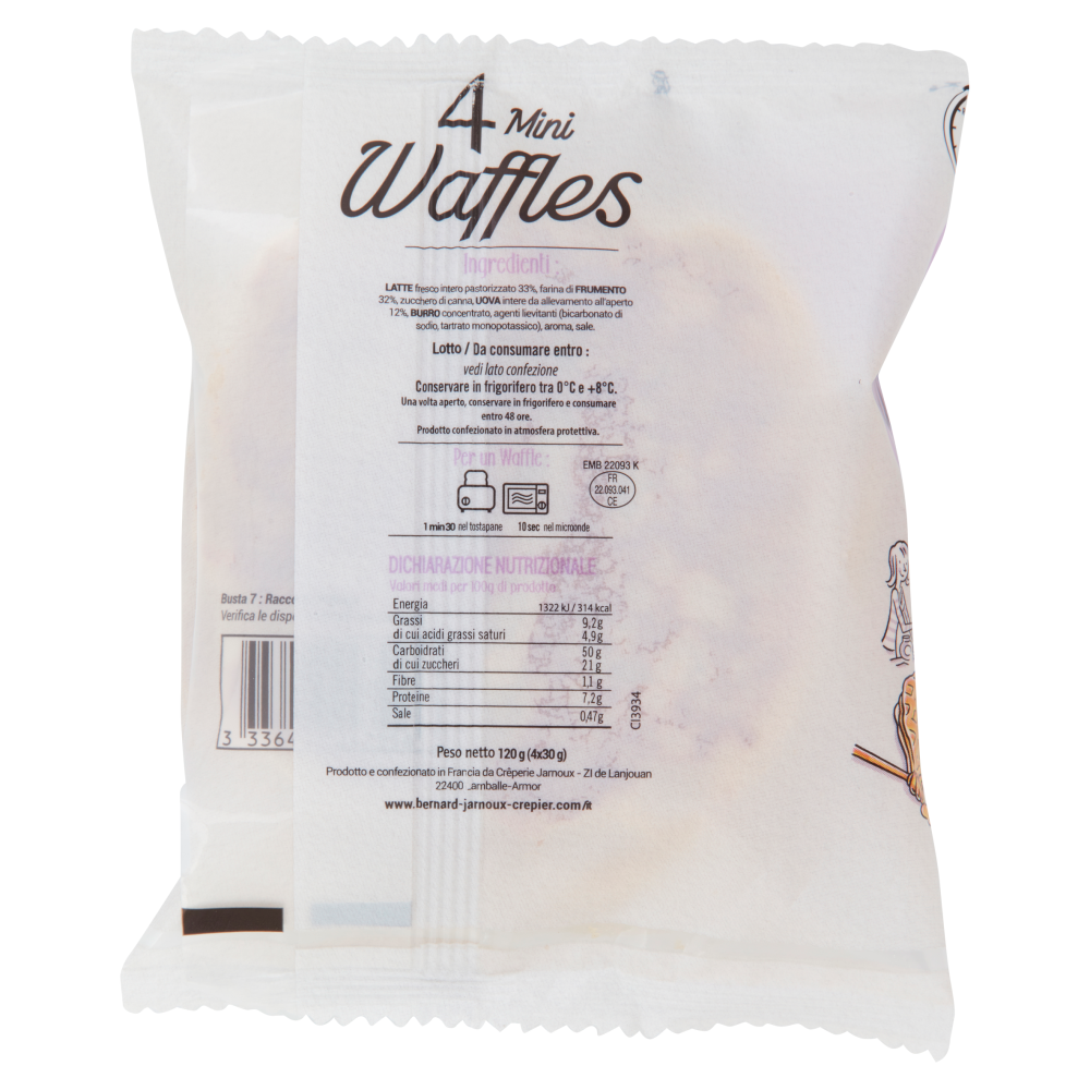 Bernard Jarnoux Crêpier 4 Mini Waffles 4 x 30 g