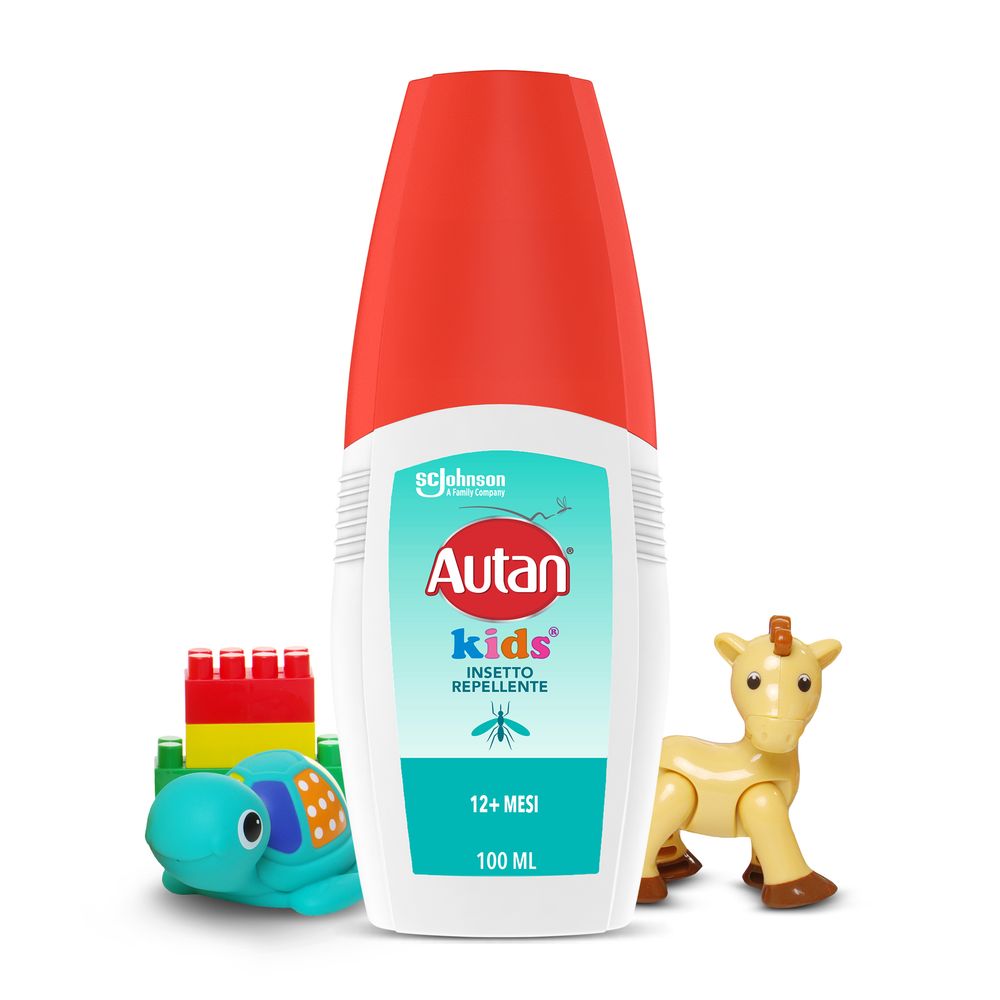 Autan Kids Vapo Spray, Repellente Zanzare, Dermatologicamente Testato, Protezione fino a 8 ore per bambini dai 12 mesi, 100ml