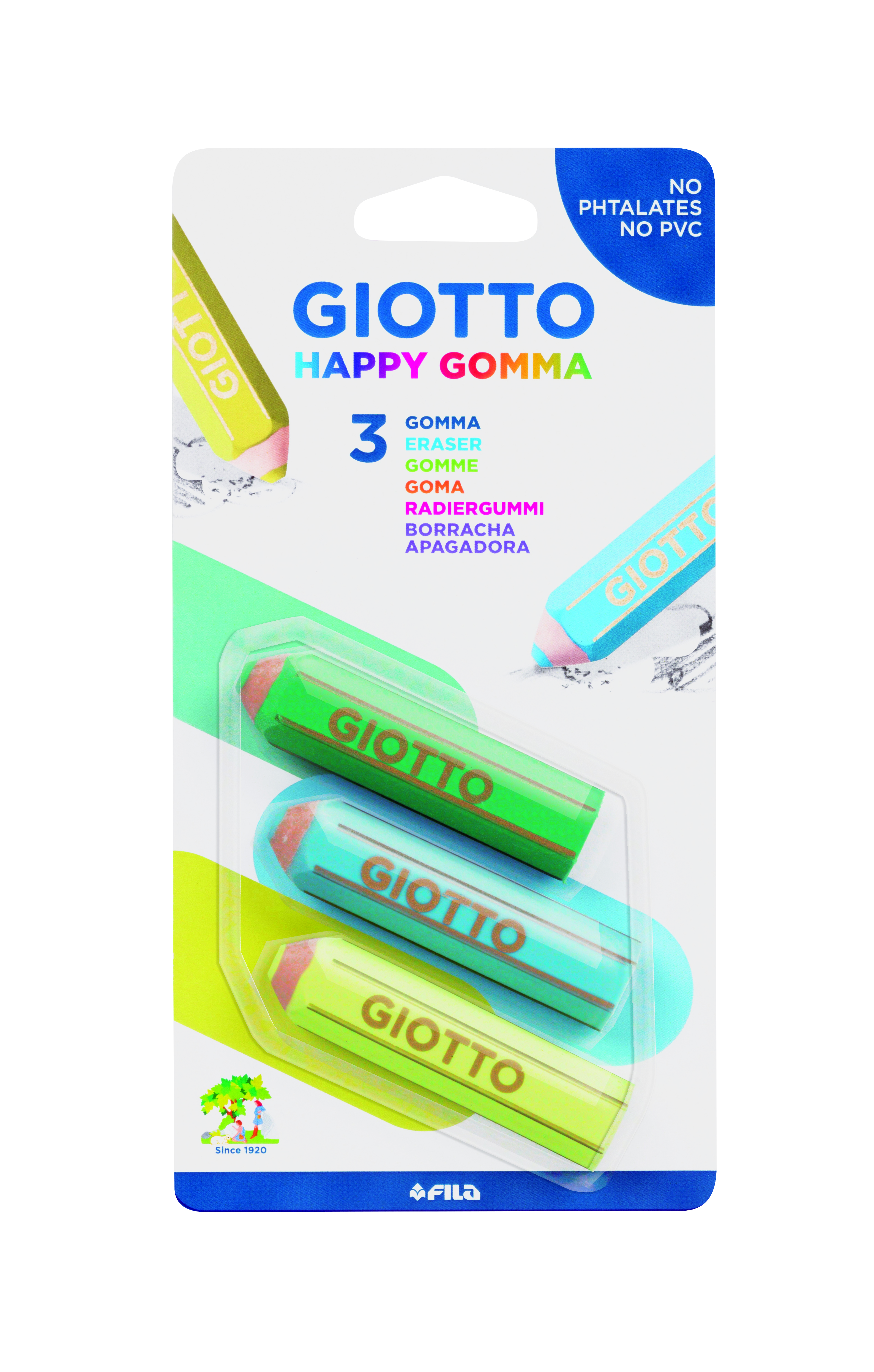 Giotto Happy Gomma, 3 pz