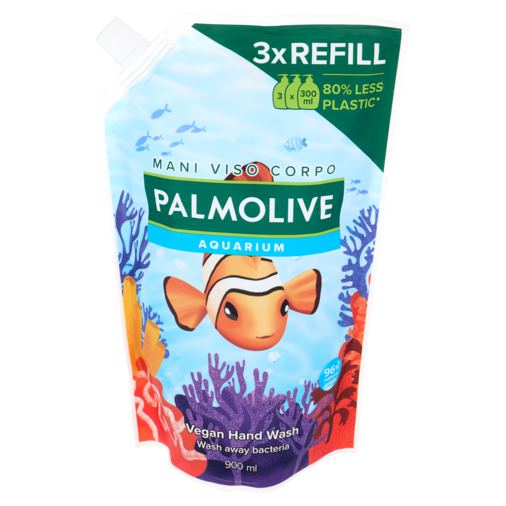 Palmolive Ricarica Sapone Liquido Mani Aquarium vegano 900 ml