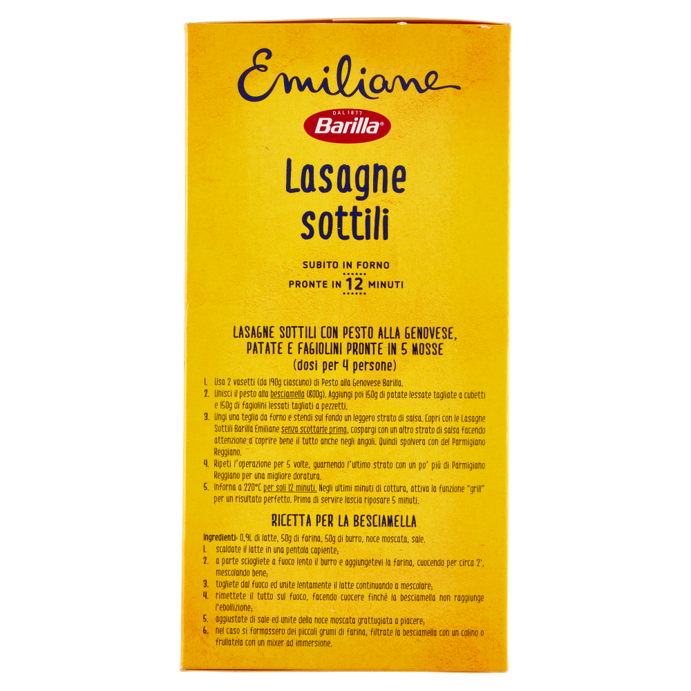 Barilla Emiliane Le sottili Lasagne Pasta all'Uovo 500g