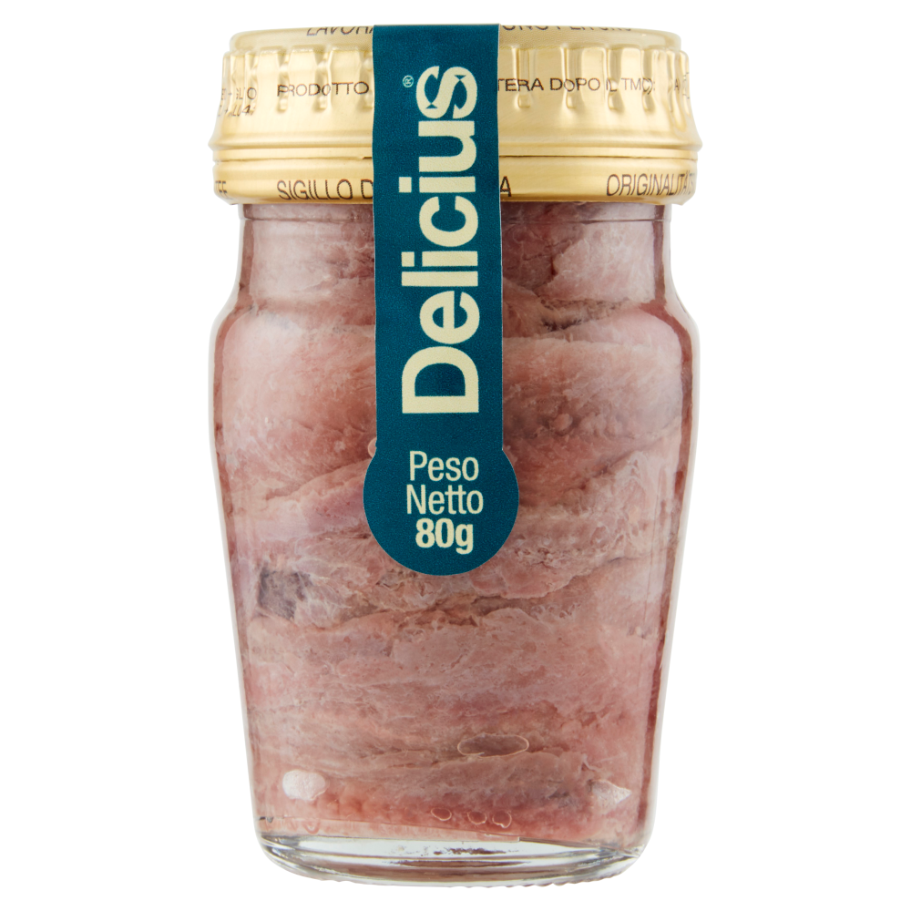 Delicius Filetti di Alici del Canale di Sicilia in olio di oliva (46%) 80 g