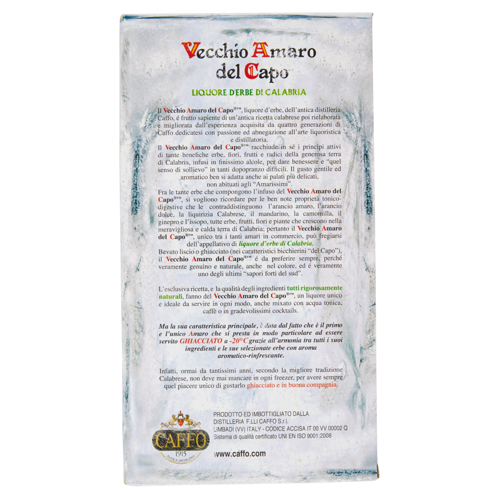 Caffo Vecchio Amaro del Capo 70 cl Confezione con 2 bicchieri