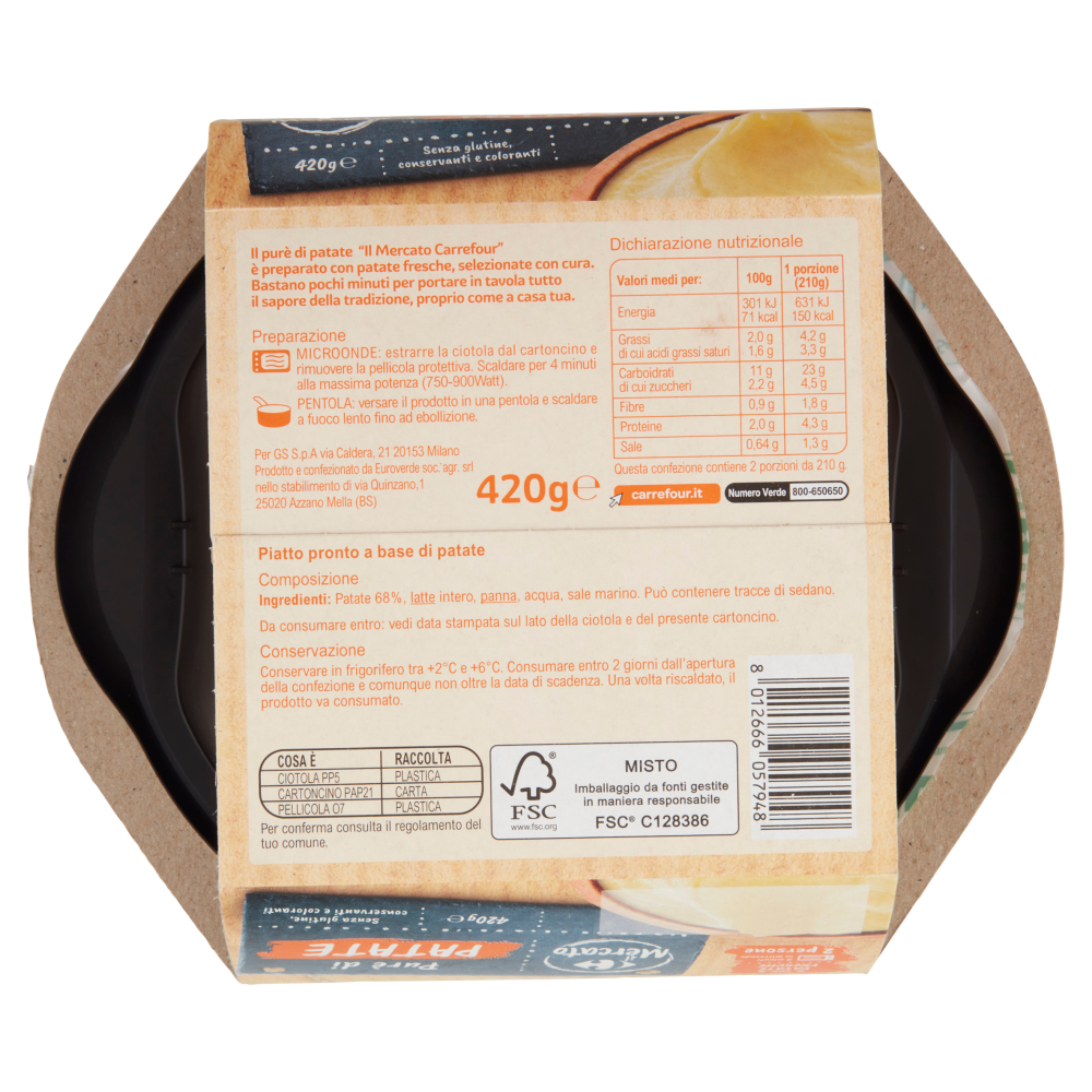 Carrefour il Mercato Purè di Patate 420 g