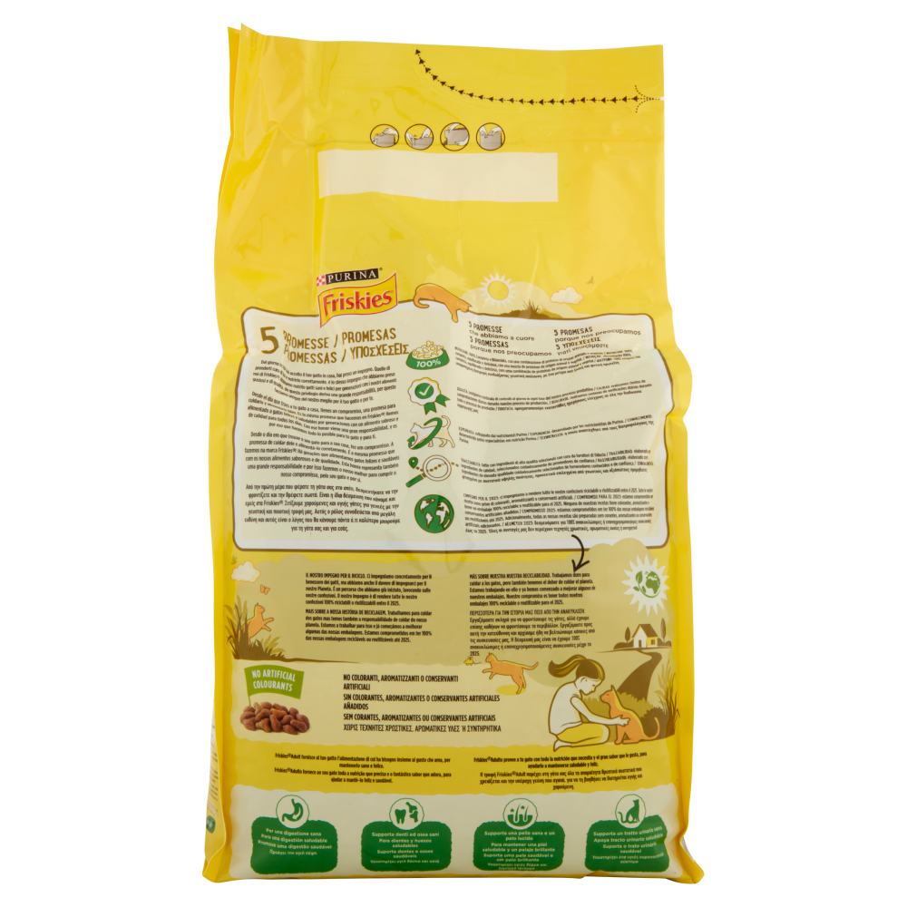 PURINA FRISKIES Gatto con un gustoso mix di Coniglio e Pollo e con verdure 4 kg