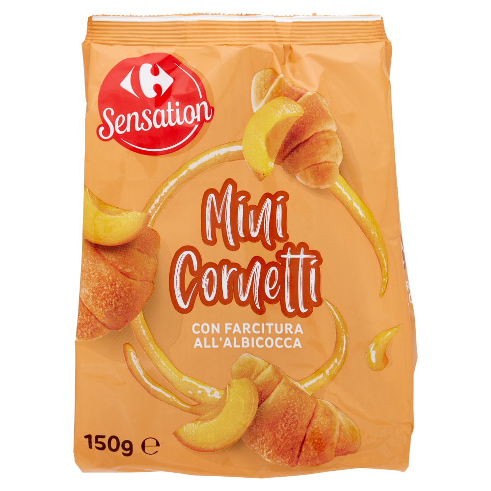 Carrefour Sensation Mini Cornetti con Farcitura all'Albicocca 150 g