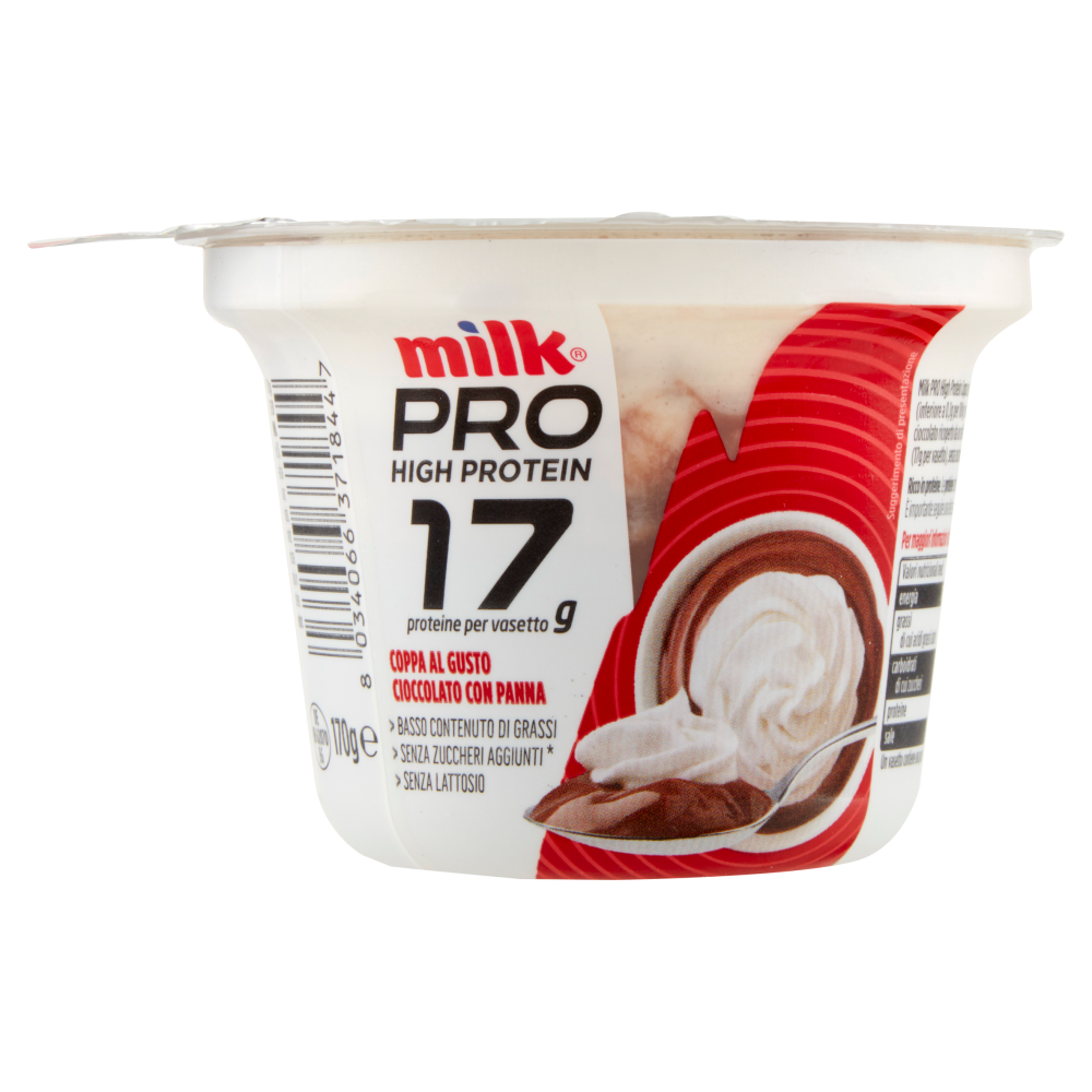 Milk Pro High Protein 17g Coppa al gusto Cioccolato con Panna 170 g