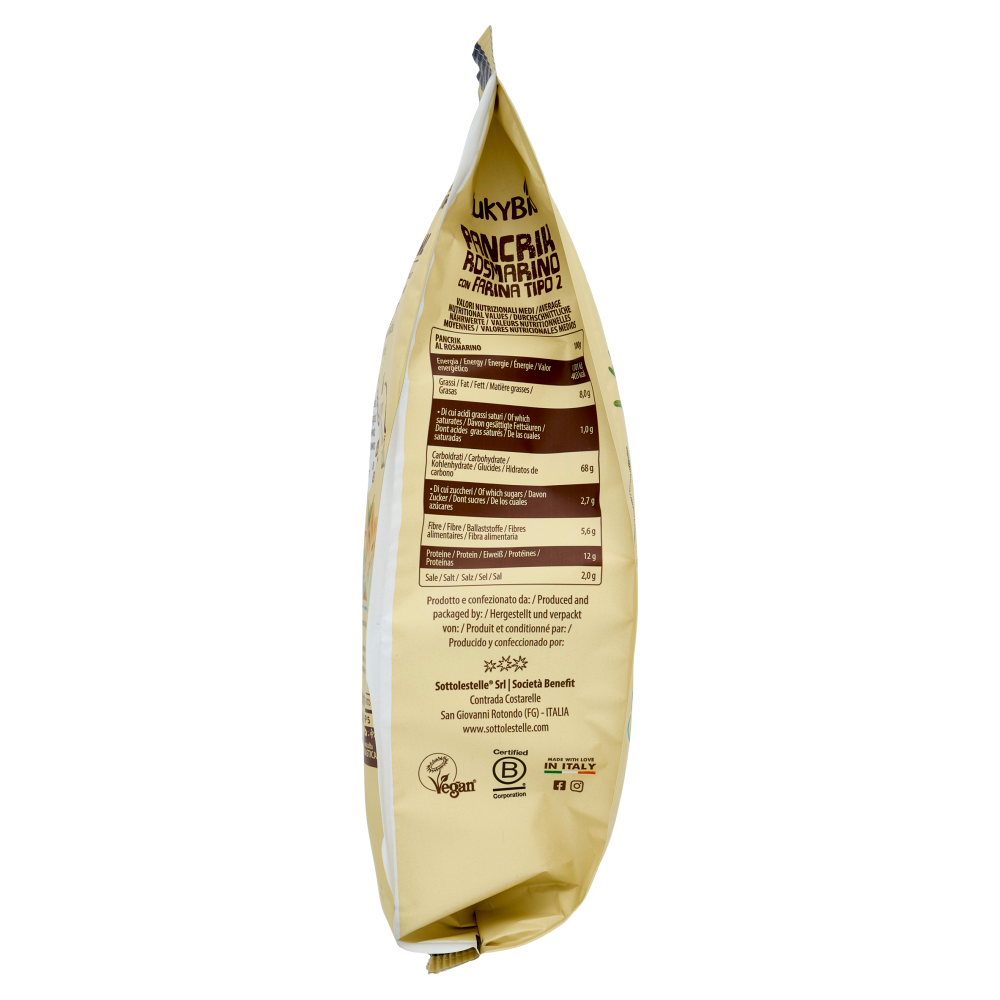YukyBio Senza Lieviti Pancrik Rosmarino con Farina Tipo 2 200 g