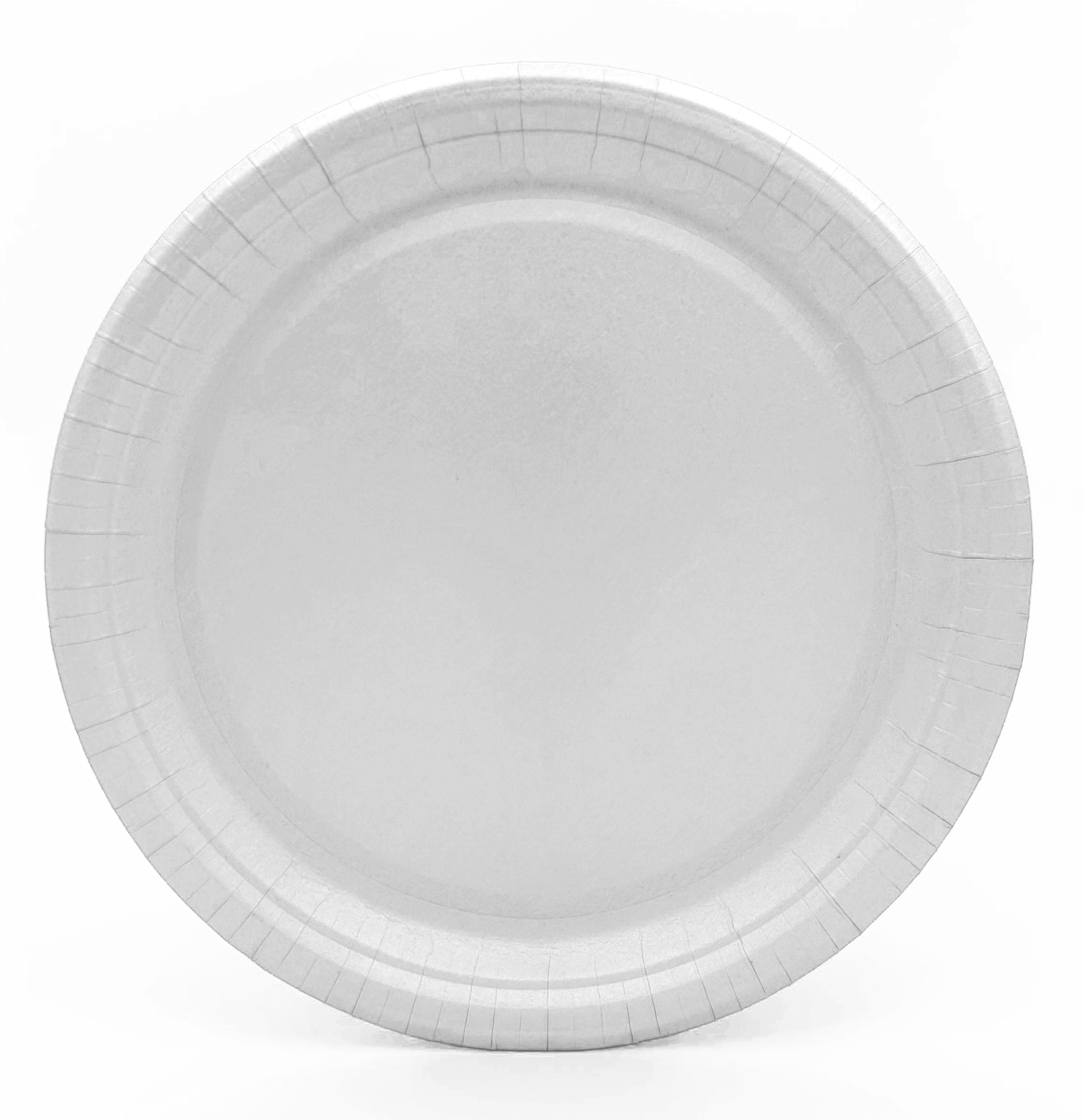 20 piatti piani pesanti in cartoncino diam 18 cm Heavy Wave Bianco