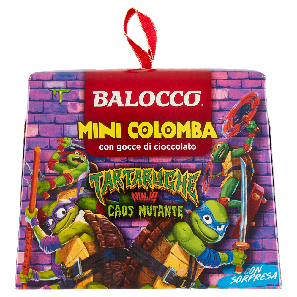 Balocco Mini Colomba con gocce di cioccolato Tartarughe Ninja Caos Mutante 100 g