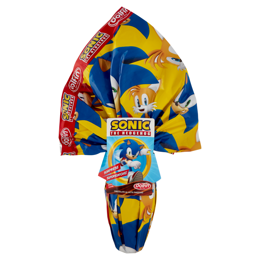dolfin Uovo di Cioccolato al Latte Finissimo Sonic the Hedgehog 220 g