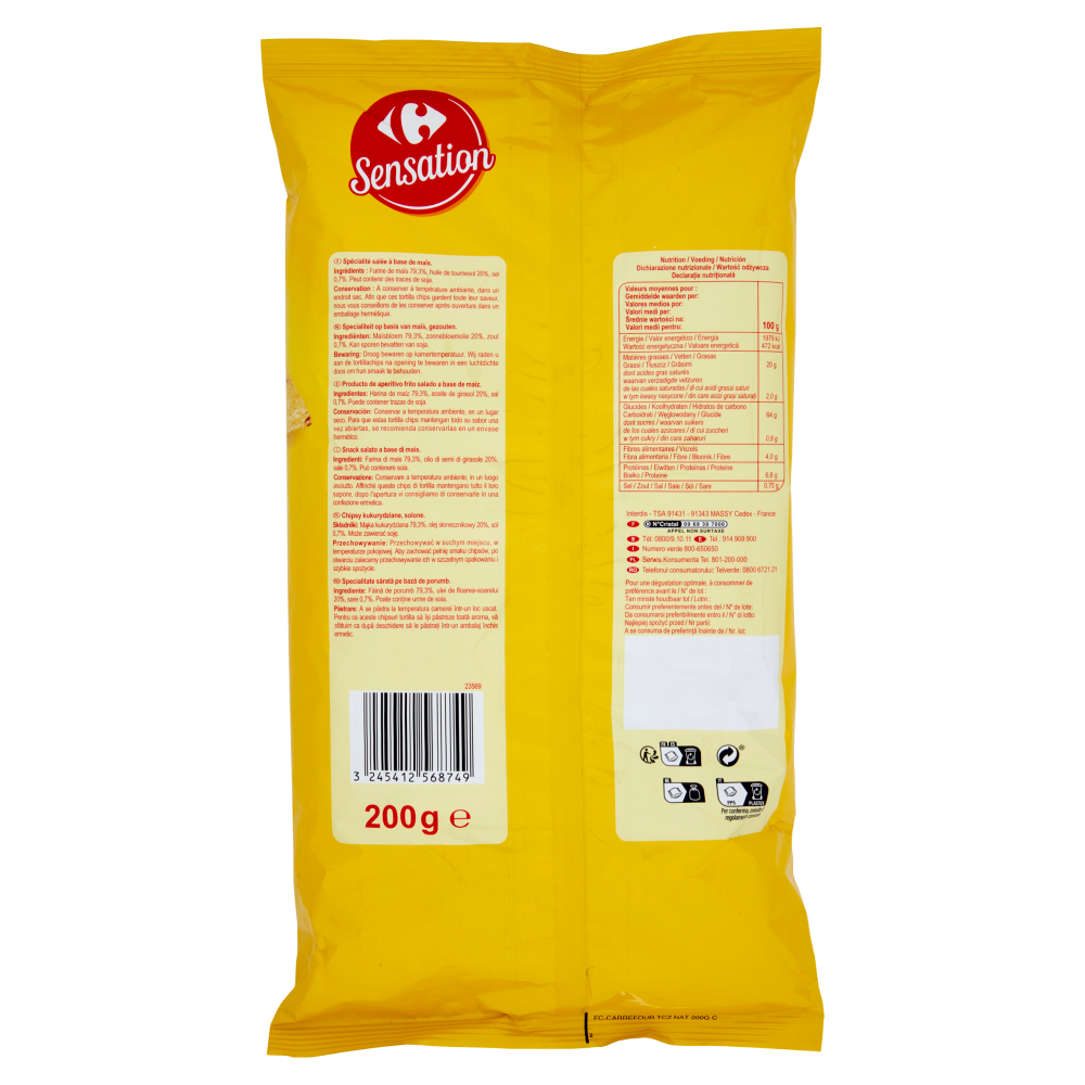 Carrefour Sensation Tortilla Chips 200 g