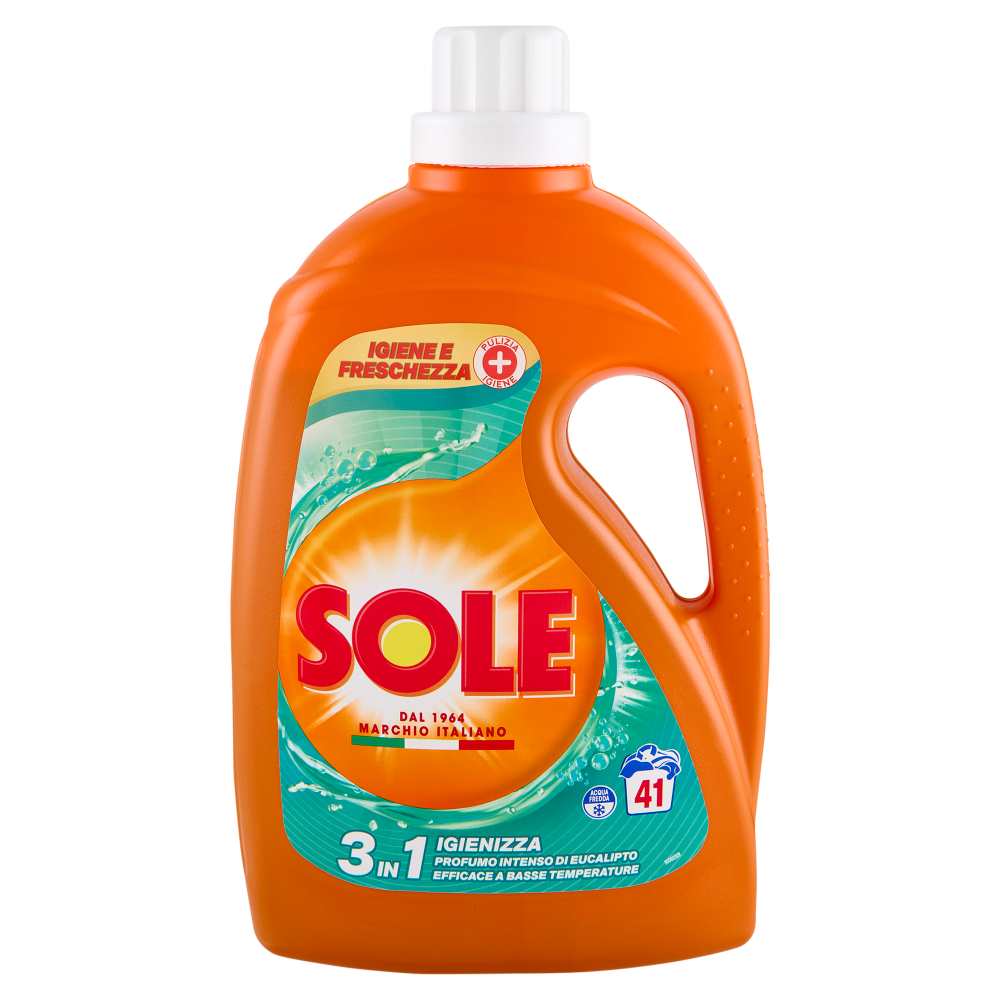 Sole Detersivo lavatrice Igiene e Freschezza 41 lavaggi 1,845 L