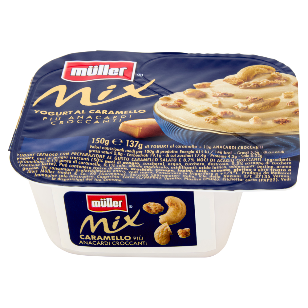 müller Mix Yogurt al Caramello Più Anacardi Croccanti 150 g
