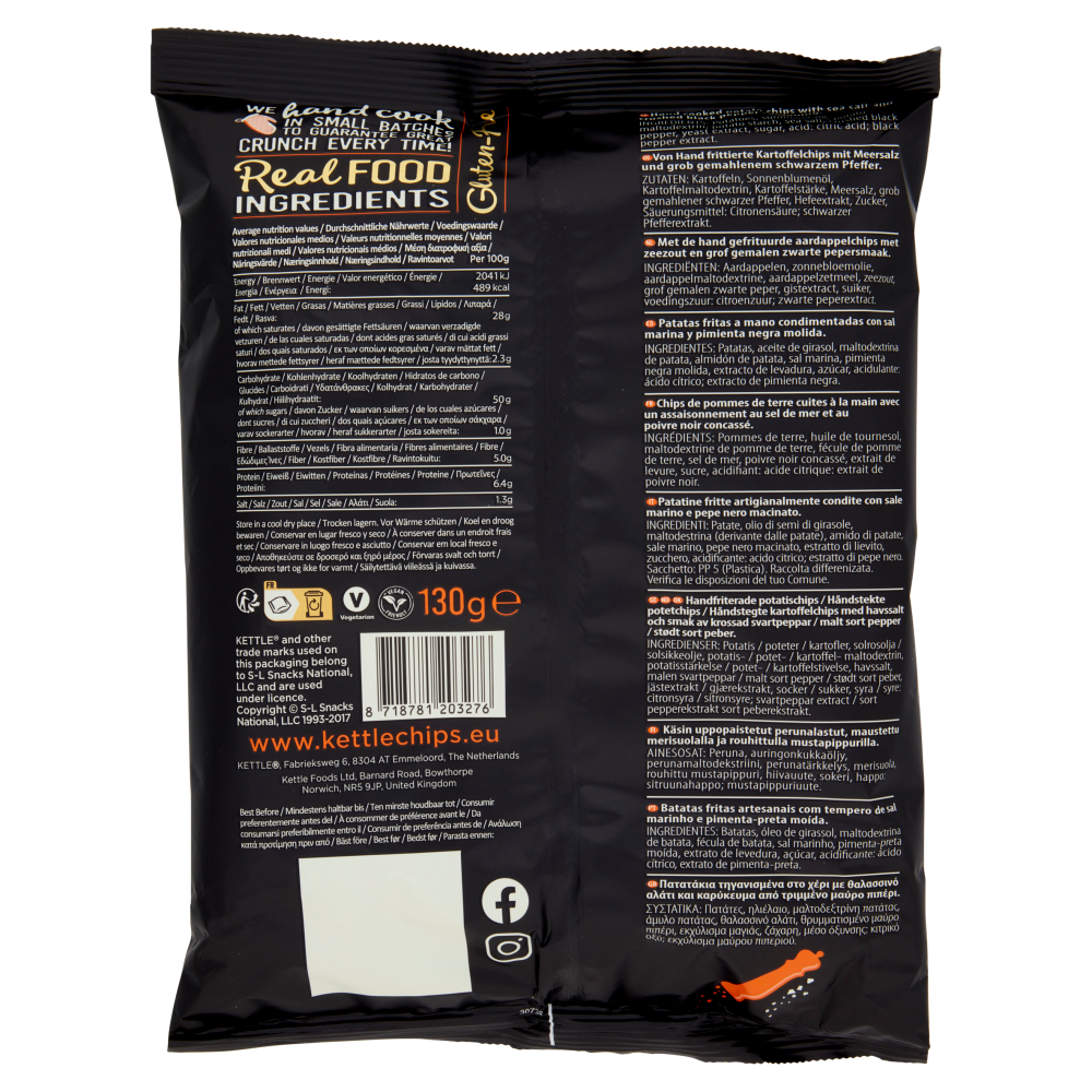 Kettle Sea Salt & Crushed Black Pepper 130 g