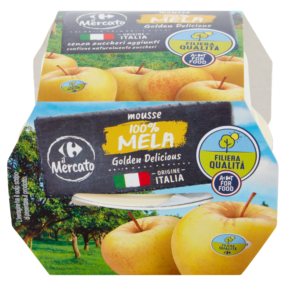 Carrefour il Mercato mousse 100% mela Golden Delicious 2 x 100 g