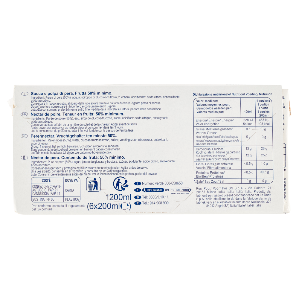 Simpl Succo e polpa di Pera 6 x 200 ml