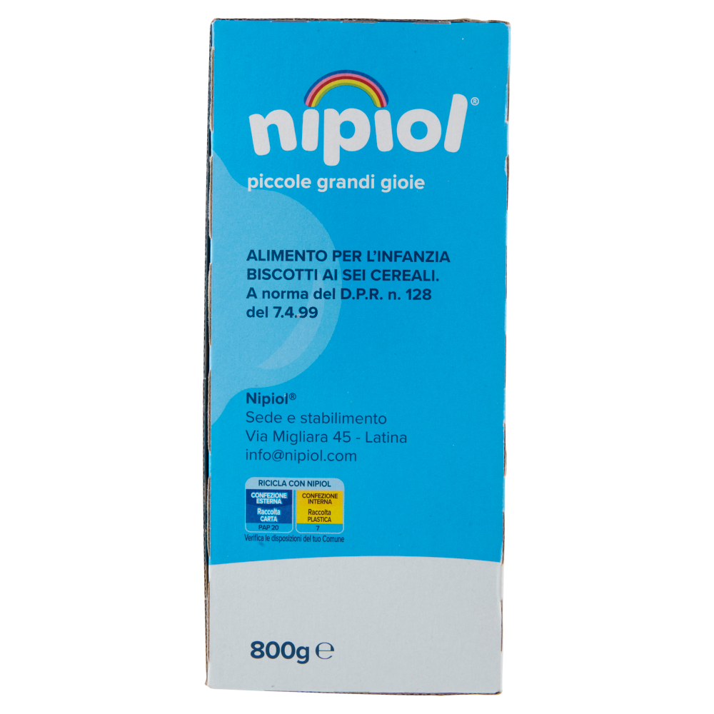 nipiol biscotti ai 6 cereali 800 g