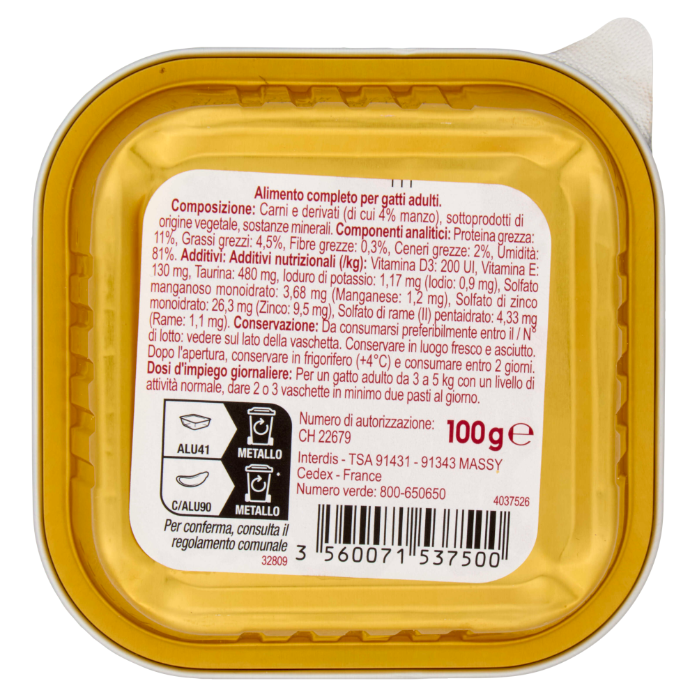Carrefour Companino Vitalive Terrine* con manzo 100 g