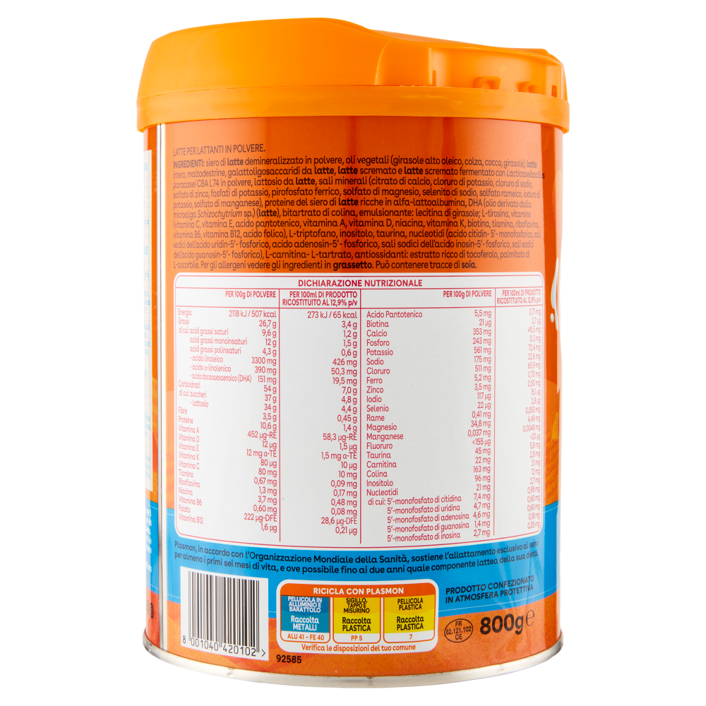Plasmon Latte per Lattanti 0-12 800 g